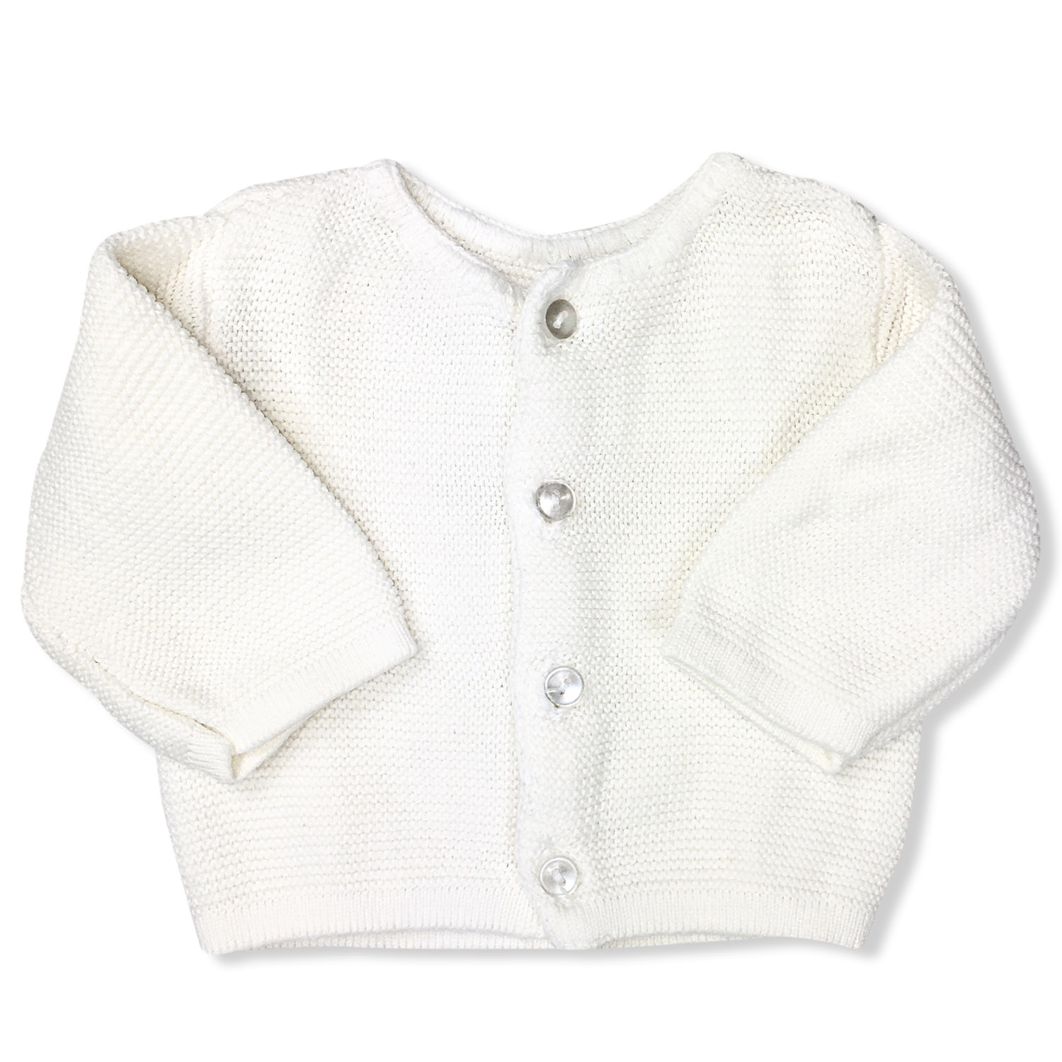 Pull tricot cardigan blanc bébé fille