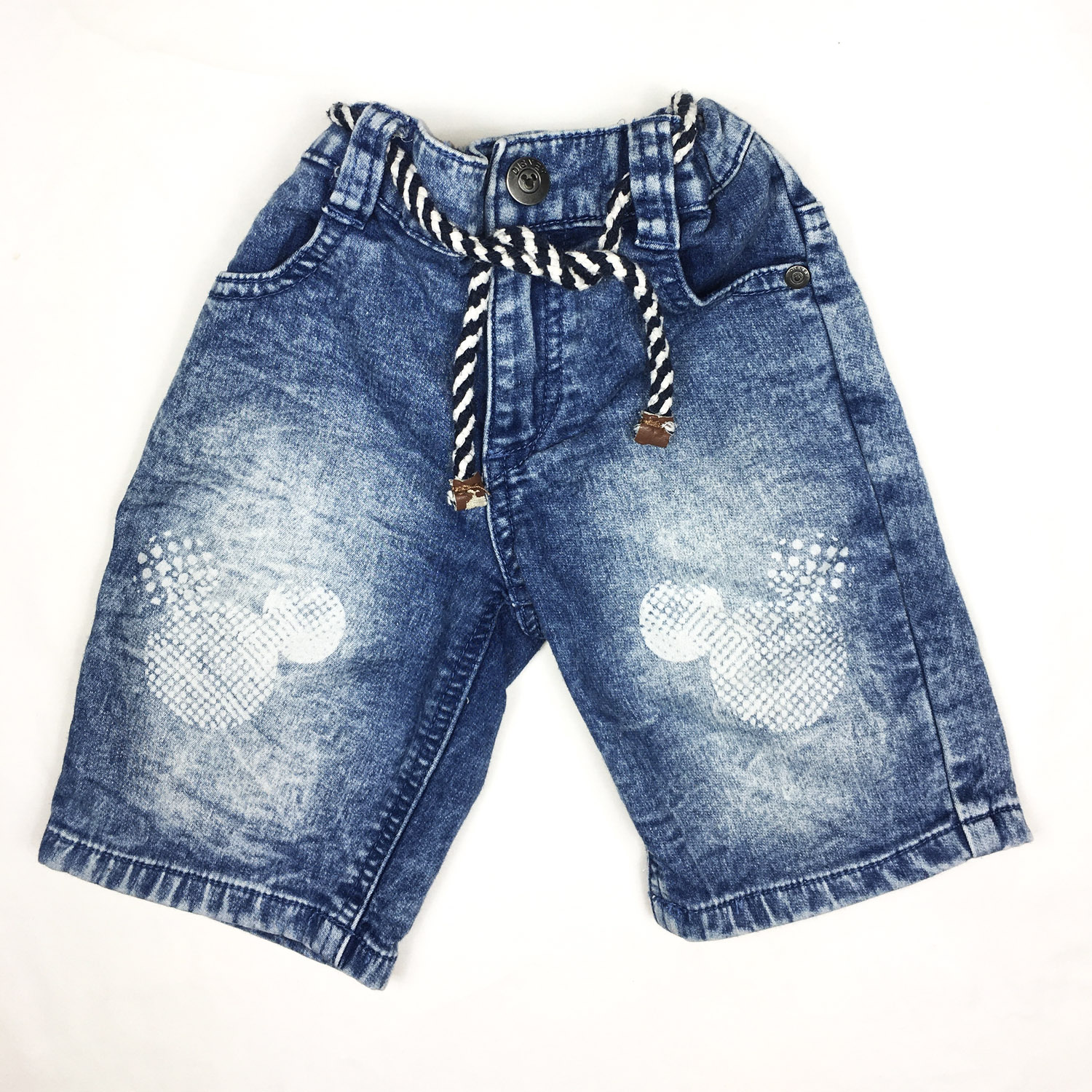 Short Jean Bleu Blanc Bebe Garcon Yelaa