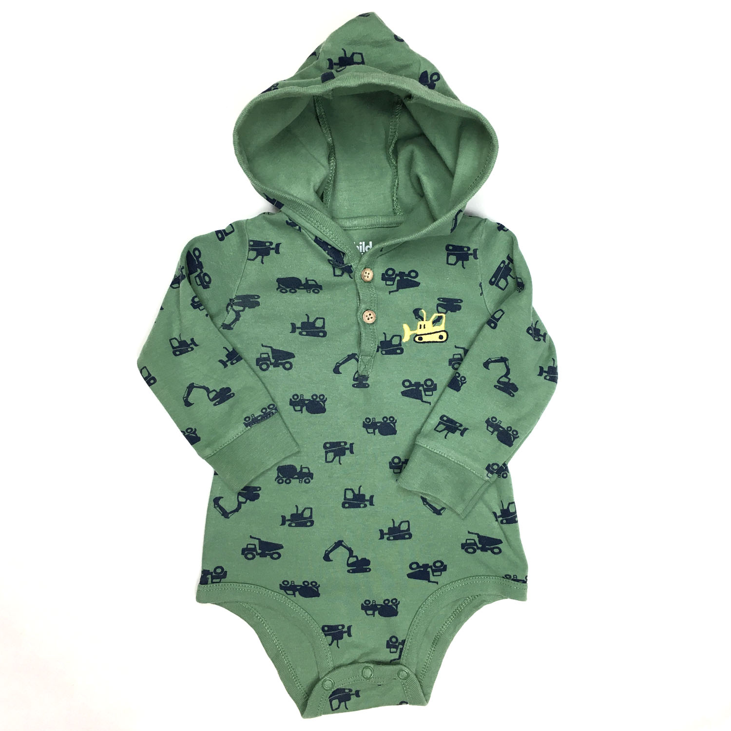 Sweat Shirt A Capuche Vert Bebe Garcon Yelaa