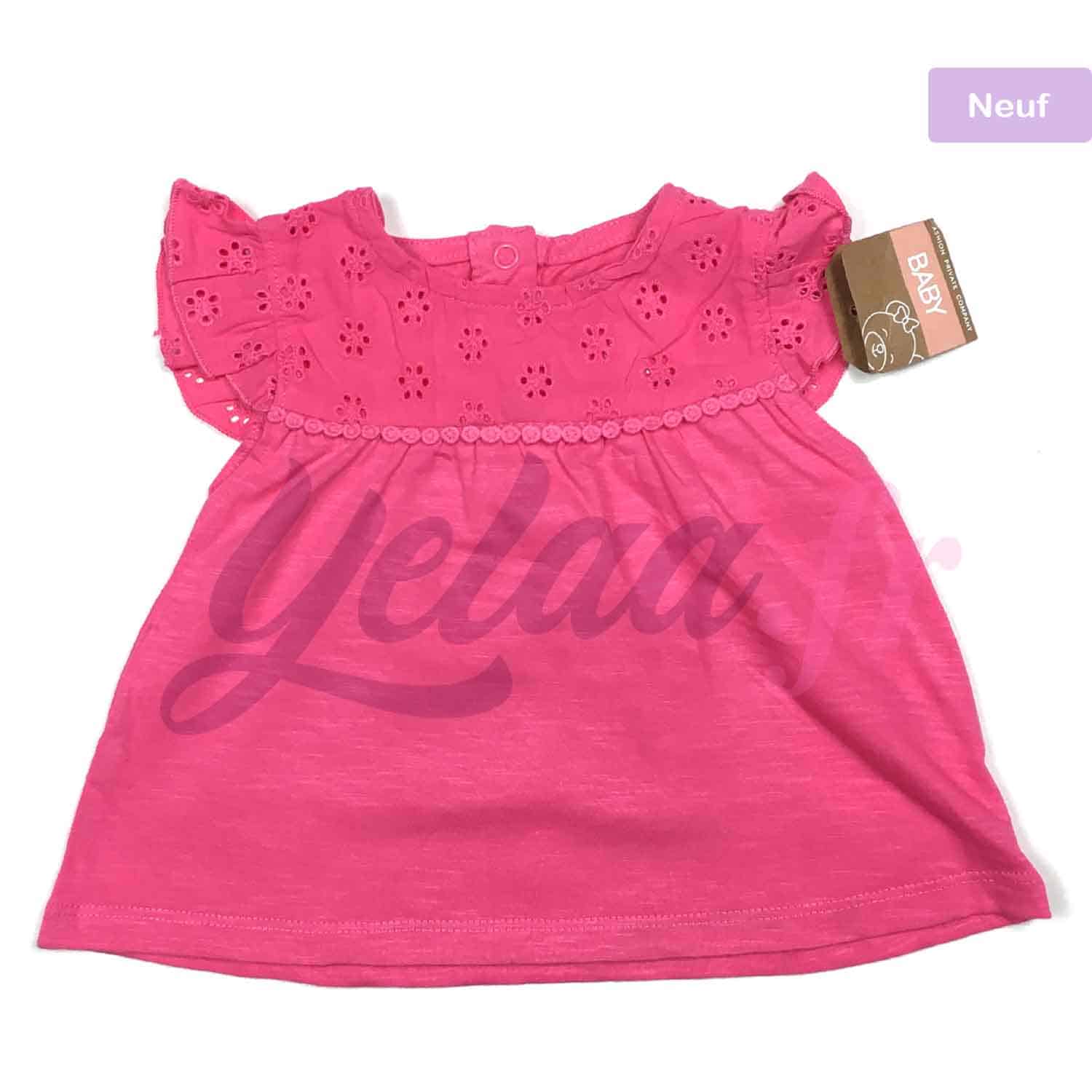 TOP BEBE FILLE FPC_6M_COTON_#9CHG BOUTIQUE VETEMENT BÉBÉ FILLE NEUF ET FRIPERIE